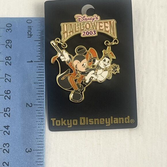 VTG Tokyo Disneyland  Halloween 2003 Mickey Mouse Ghost Dangle Japan Trading Pin - Picture 4 of 4